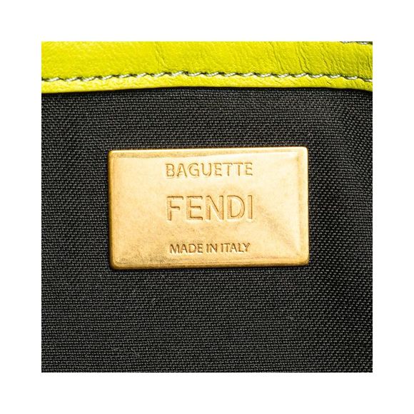 Pre Loved Fendi Roma Bag Lime Green Leather Women Messenger Bags - Picture 5 of 8
